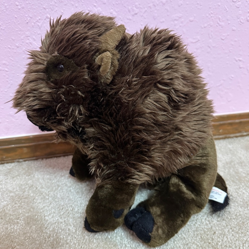 K&M International Wild Republic Brown Buffalo Bison Plush Stuffed Animal 12”